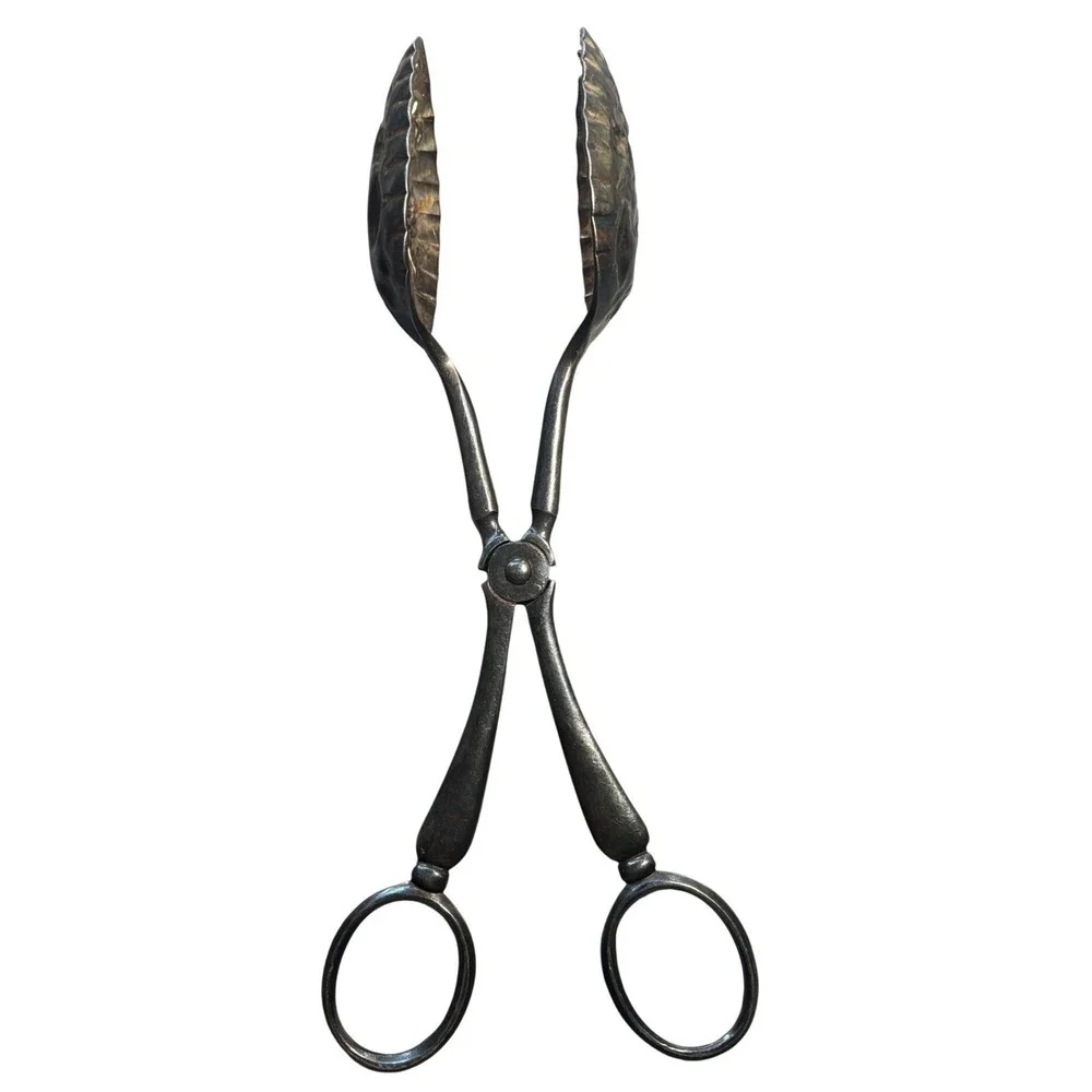 Cooper Bros & Sons Sheffield England Silver Plate Walnut Shell Serving Tongs‎